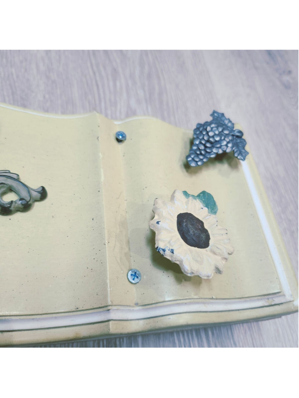 Handmade wall knob hook shelf repurposed drawer front - Picture 3 of 5
